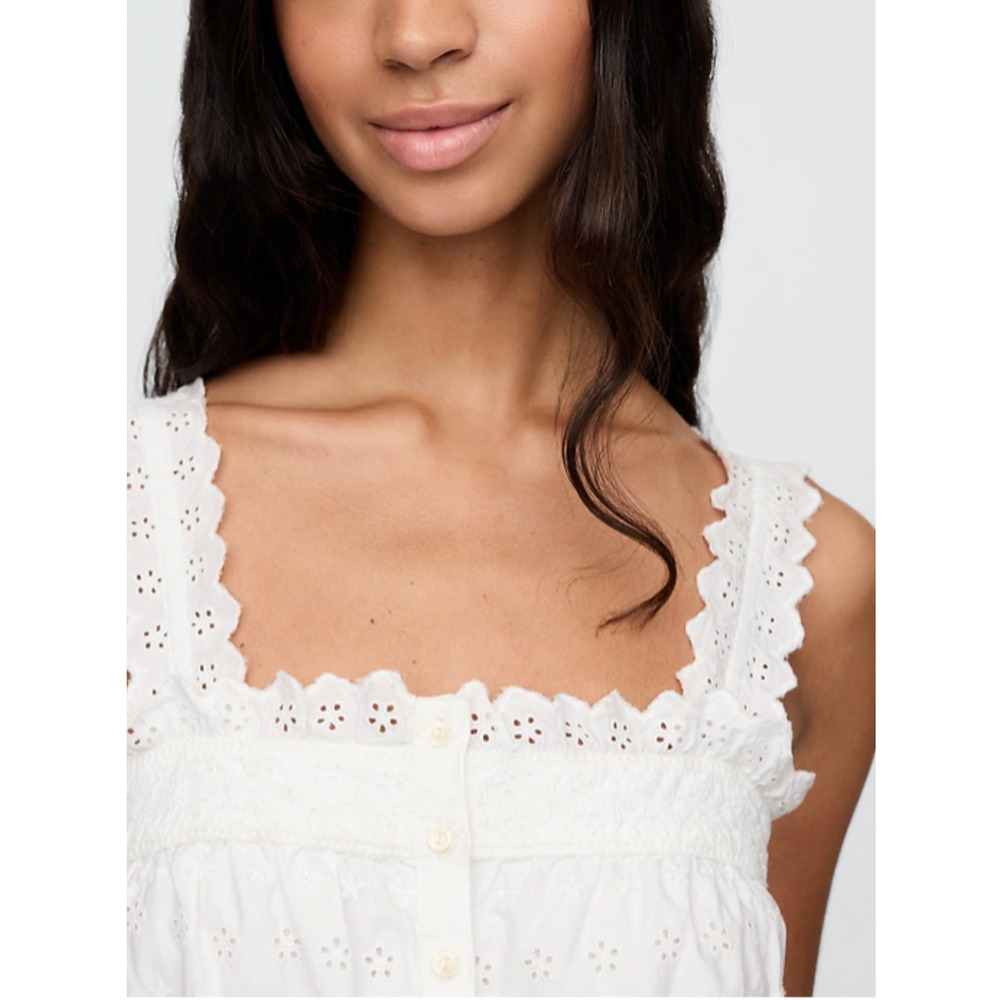 NWT Gap × DÔEN White Eyelet Midi Dress - Medium - Picture 4 of 8